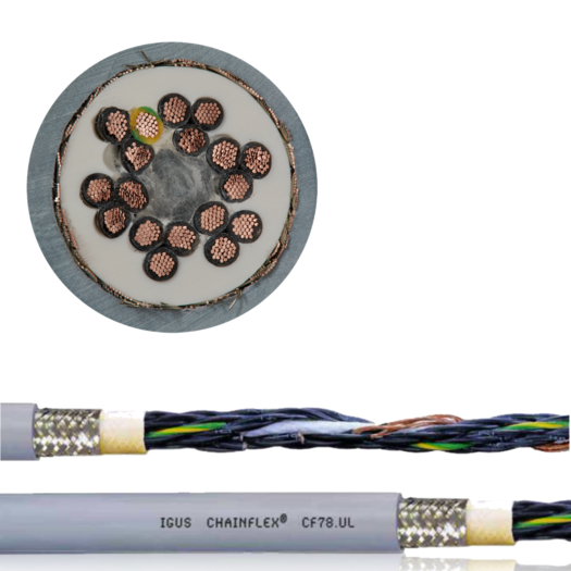 unutrašnjost i presek Chainflex® CF78.UL, upravljačkog kabla, PUR