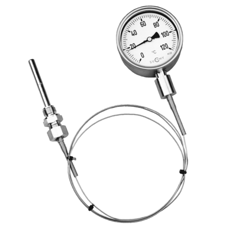 Thermometer mit Gasdruckmesssystem u. Fernleitung