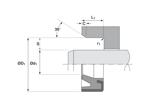 Crtež preseka i ugradnje brisača A862