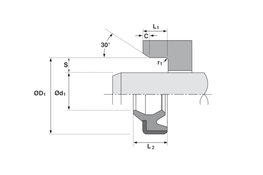 Crtež preseka i ugradnje brisača A864