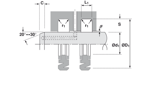 Crtež preseka i montaže Rotacioni zaptivač tip Ro 800